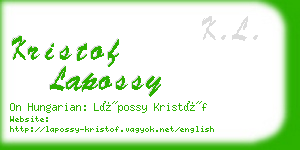 kristof lapossy business card